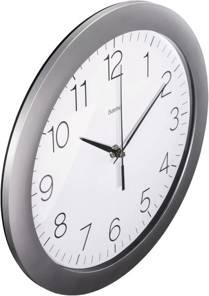 Hama Funkwanduhr Dcf Teneriffa Silber Ø30Cm Analog Glas Rund-image