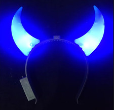 Red Blue Led Devil Horn Headband Glowing Halloween Party Costume Accessory