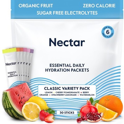 Nectar Hydration Packets - Electrolytes Powder Packets - (Variety 30 Pack)