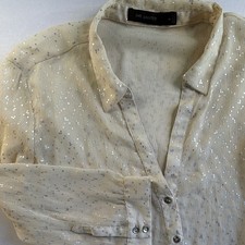 The Limited Womens Ivory/Silver Metallic Butt...
