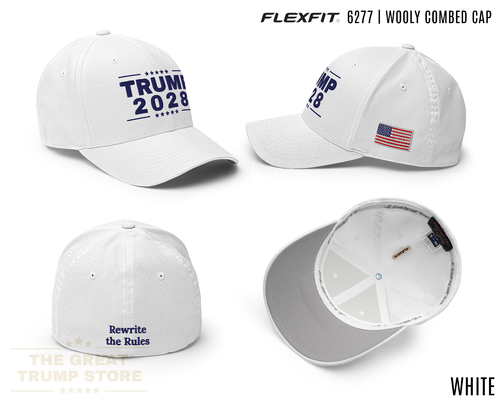 Trump 2028 Rewrite the Rules Hat Flex Fit Trump Hat for Men Women, Embroidered - Picture 25 of 27