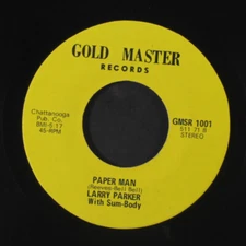 LARRY PARKER WITH SUM-BODY: paper man / sun shine GOLD MASTER 7" Single 45 RPM H