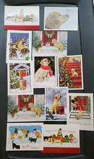 Ephemera Lot of 11 Christmas Card Art Dog Themed Scrapbooking Craft Decor