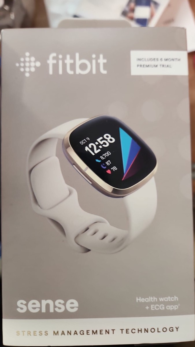 トレーニング用品 Fitbit Sense Fitbit Sense Android Smartwatch - Lunar White/Soft Gold