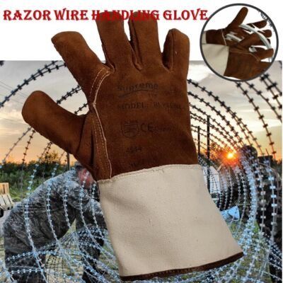 Wire Gauntlet Razor Wire Gauntlets Gloves ANTICUT CUT Proof Protection Barbed Wire ...