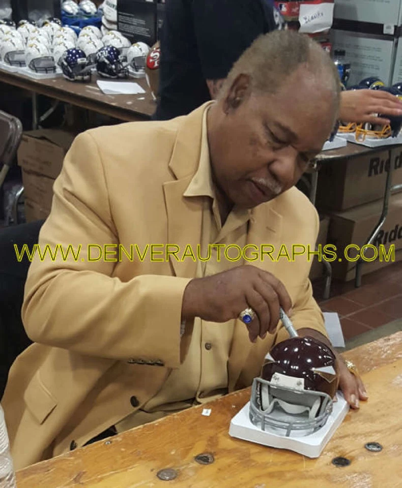 Mini capacete Washington Redskins autografado/assinado por Bobby Mitchell HOF JSA 12430 - Imagem 2 de 2