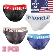 2PCS Men Boxer Shorts Underwear Underpant Breathable Compression Sport Trunks US