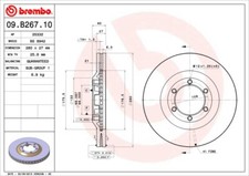 2 x BREMBO 09.B267.10 Bremsscheibe für CHEVROLET,ISUZU