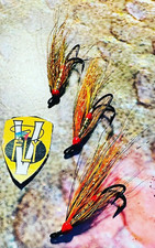 3 V Fly Size 10 Ultimate Gold Body Willie Gunn Double Salmon Flies