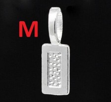 100 pcs. Silver Plated Rectangular Medium Glue On Bails 21x7mm