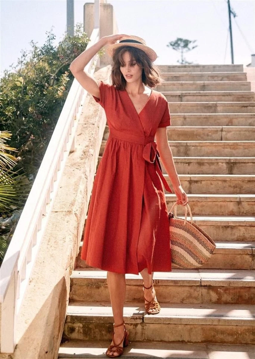 Terracotta hot sale wrap dress