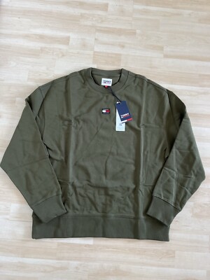 Tommy Jeans Pullover Herren Olivgrün/Khaki Gr. L Neu OVP