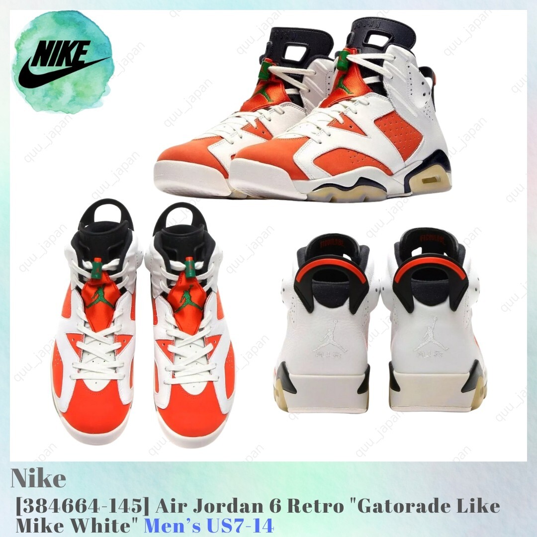 Nike Air Jordan 6 Retro Gatorade Like Mike White 384664-145 Men's