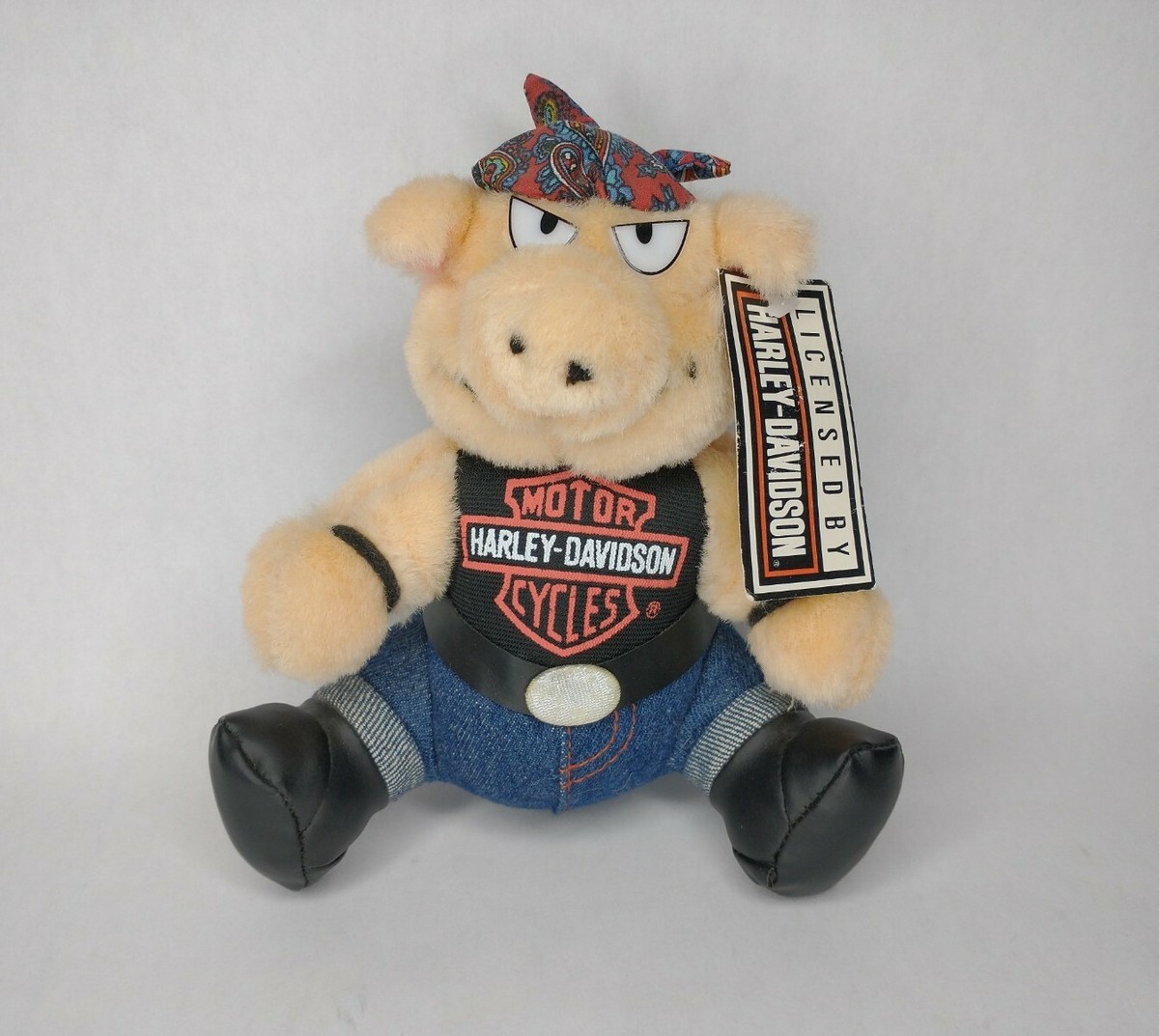 Harley Davidson Motor Cycles Plush Hog Pig Stuffed Animal Vintage