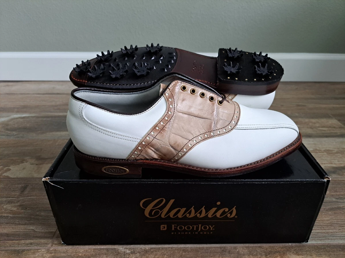NEW Footjoy Classics Dry Premiere Mens Golf Shoes 50634 WH TAN
