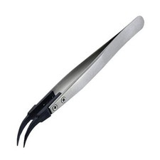 TWEEZERS PPS Plastic TIPS curved nose fine tips ESD safe J type ENGINEER PTZ-43