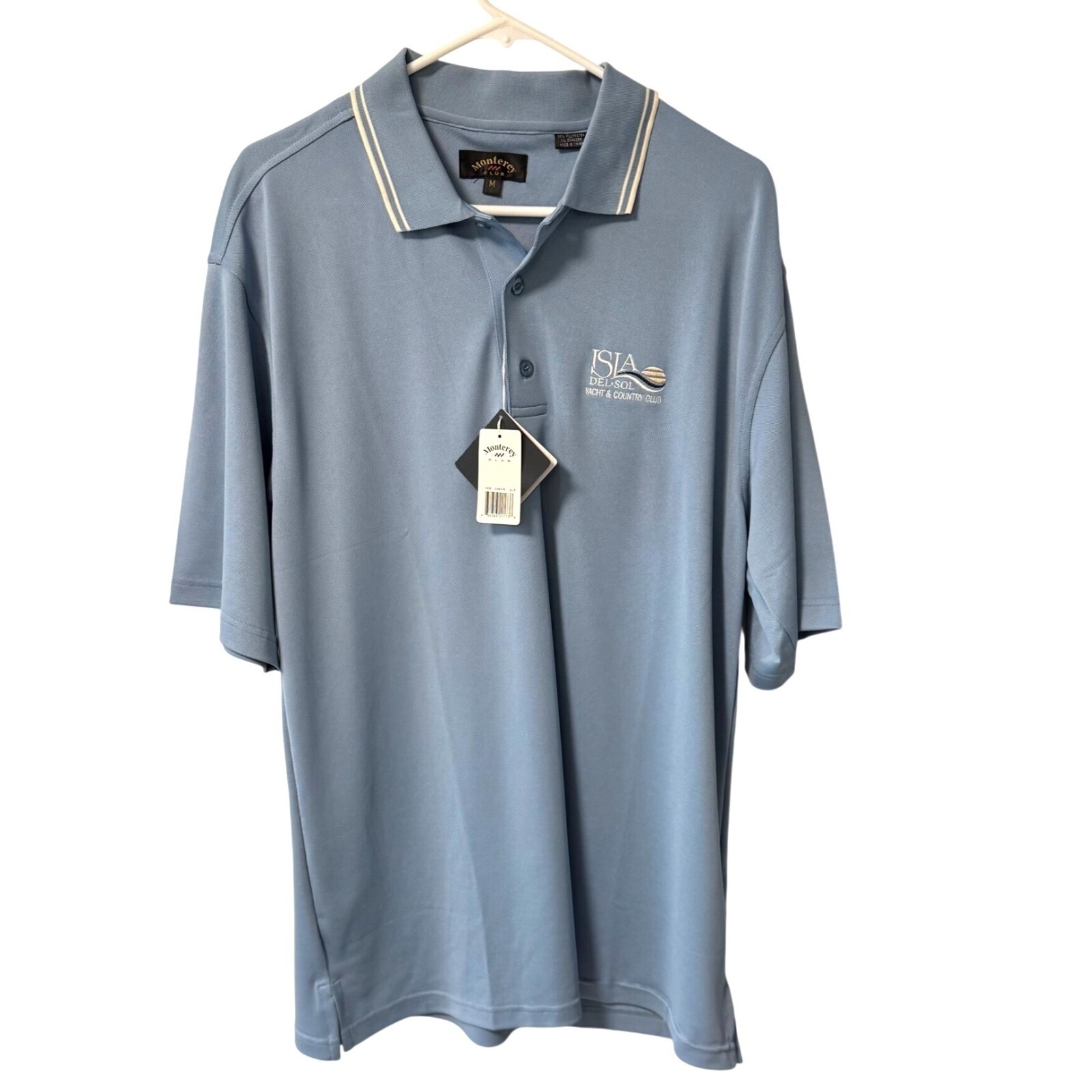 Monterey Club Dry Swing Polo Shirt Mens Size M Blue Pullover Golf Country Club