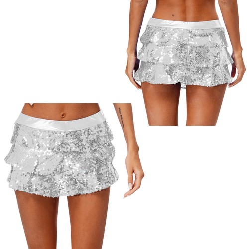 Women's Skirt Flowy Miniskirt Sparkly Skirts Metallic Skirted Sequins AU - Picture 18 of 73