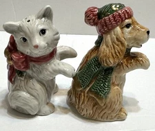 Vintage Fritz & Floyd Dog And Cat Salt And Pepper Shaker Replacements Figurines