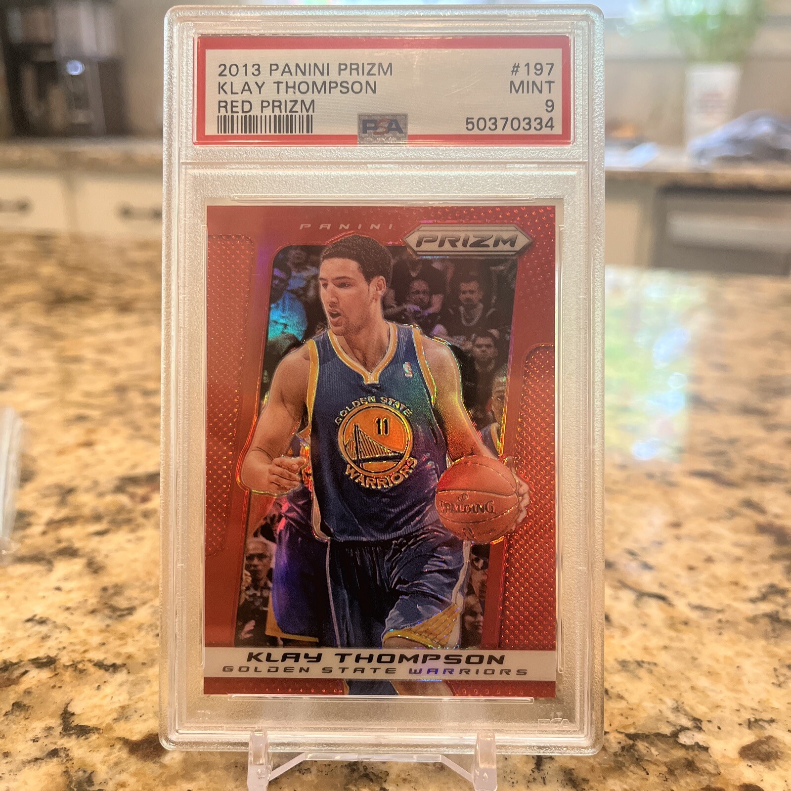 2013-14 Panini Prizm Basketball Klay Thompson #197 Red Refractor Parallel PSA9