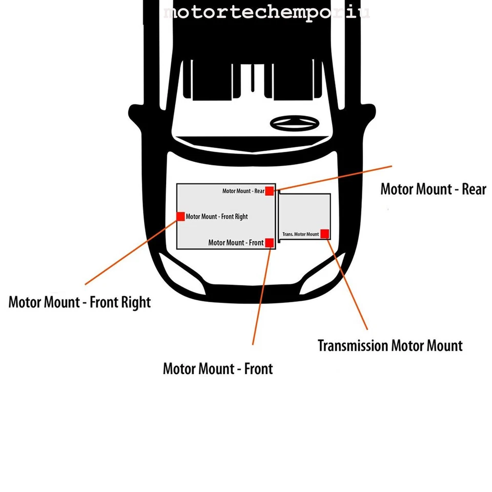 Motor & Trans Mount Set for 2011-2016 Land Rover Range Rover Evoque 2.0L Engine Foto 3 de 4