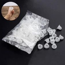 100pcs Silicone Tattoo Ink Cup Permanent Makeup Eyebrow Pigment Container Caps