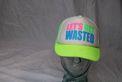 Cobra Lets Get Wasted snapback meshback Truckers cap flourescent green