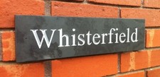 large engraved  slate house sign name v engraved