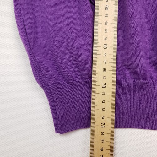 Suéter Pullover Hackett Para Hombre Cuello en V 2XL Púrpura Algodón Tejido Hecho en Italia - Imagen 12 de 13