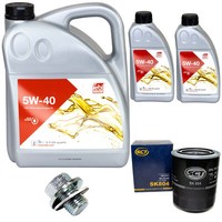 MotoröL Set Febi SAE 5W-40 7 Liter + ÖLfilter + Schraube FüR Toyota Hiace Hilux