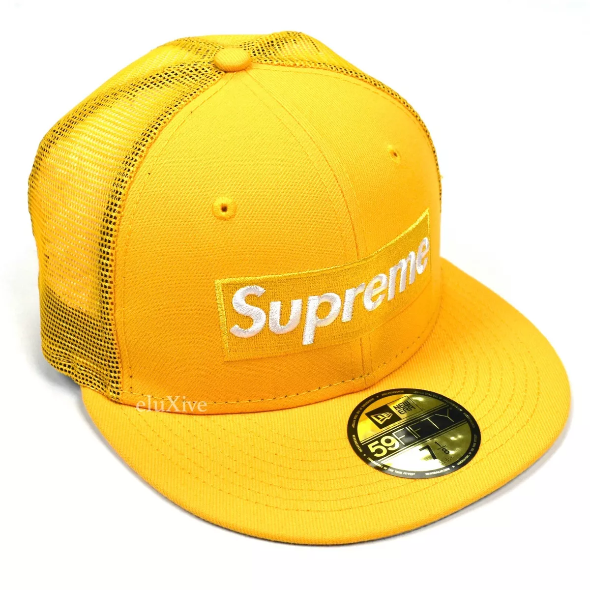 Supreme Box Logo Mesh Yellow New Era