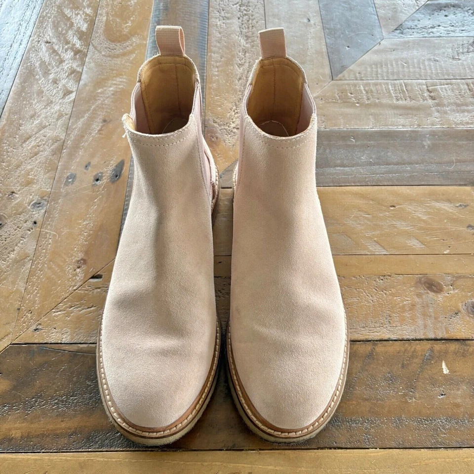 $130 SPERRY Dronsfield Botas Chelsea Rosa Polvo Gamuza Cuero Botines Talla 9M Foto 2 de 4