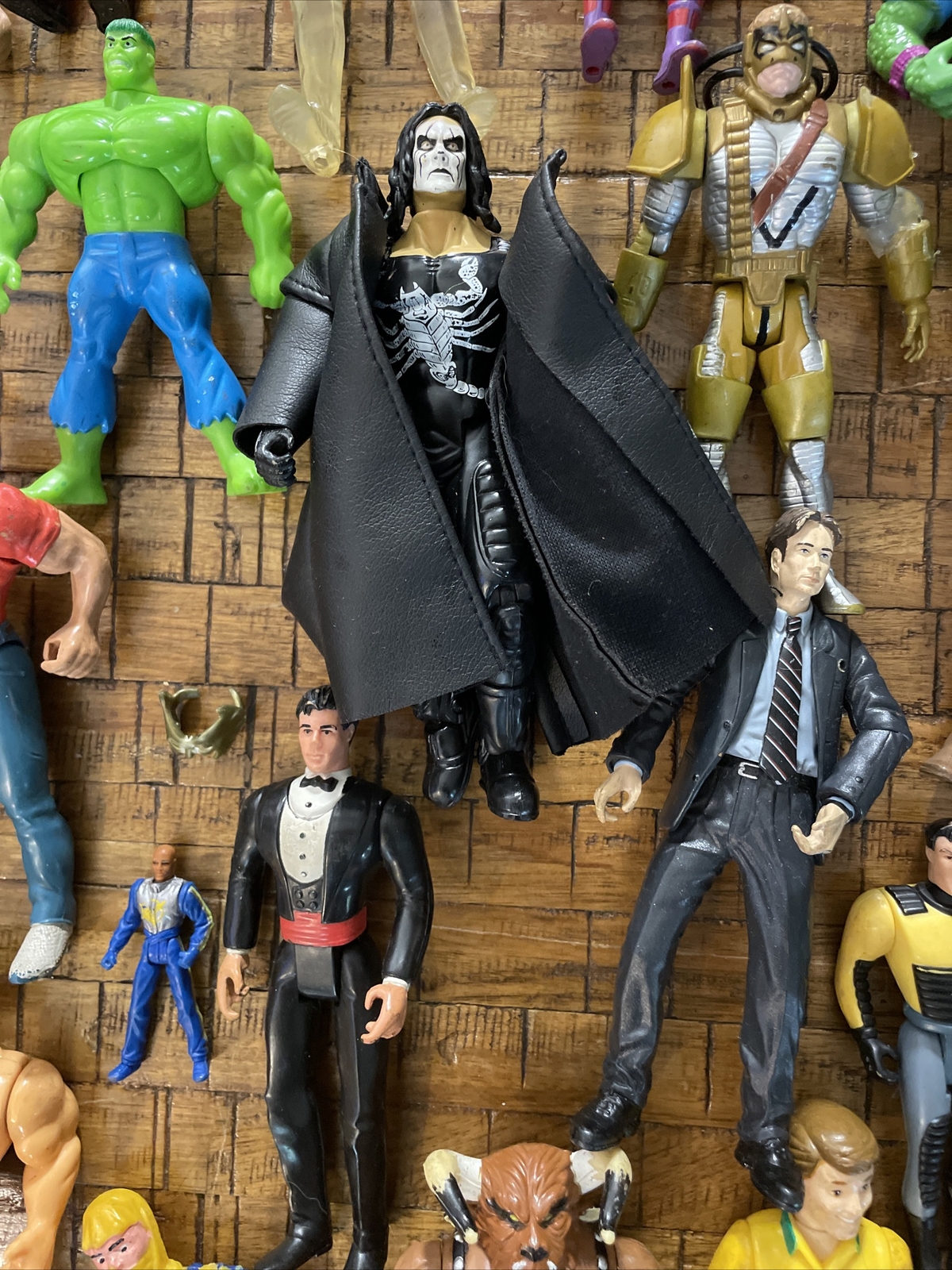 VINTAGE Lot 80s 90s Action Figures Batman WWF Marvel Weapons Vehicles