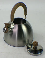 Well Equipped Kitchen Stainless Steel Teapot With Wood Handle Unused