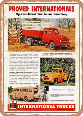 METAL SIGN - 1953 International R Series Specialized for Farm Hauling Vintage Ad