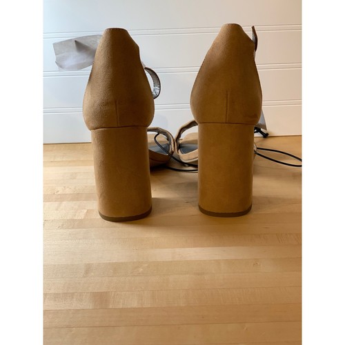 Worthington Heeled Sandals Ankle Strap Block Heel Tan Suede New size 11 - Picture 3 of 11