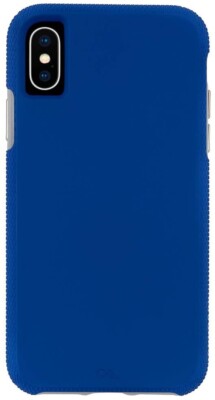 Case-Mate iPhone X XS Tough Grip Dual Layer Shockproof Blue Titanium Phone Case