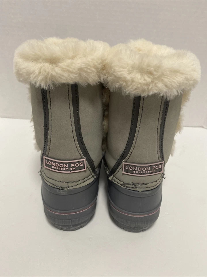 London Fog Baby Girls' Gray and pink Winter Boots waterproof snow boots Size-8 - Image 4 of 4