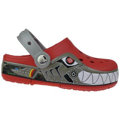 CROCS CrocsLights Robo Shark rot Clog Blinkschuhe NEU Gr.24-35