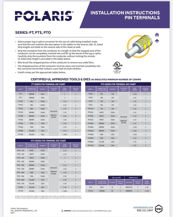 PT750 - Polars pin connector, 750 Mcm, AL9 Rated (ALU). 600 Volt. Package of 3 - Image 4 of 4