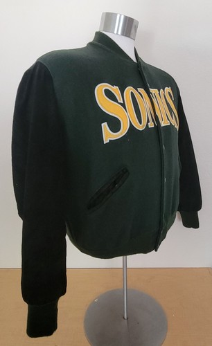 Vintage Seattle Sonics Wool & Suede Letterman Jacket Made By DeLong Men's Large - Picture 3 of 10