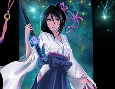 Anime bleach kuchiki rukia vectors girls sword weapon Playmat Game Mat Desk