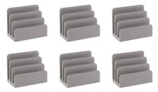 OSCO Grey Faux Leather Letter Holder | 6 Pack | Mail Sorter | Post Rack | Envelo