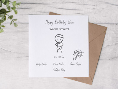 Sohn Happy Birthday Weltgrößter Sohn Karte, lustige gedruckte Karte