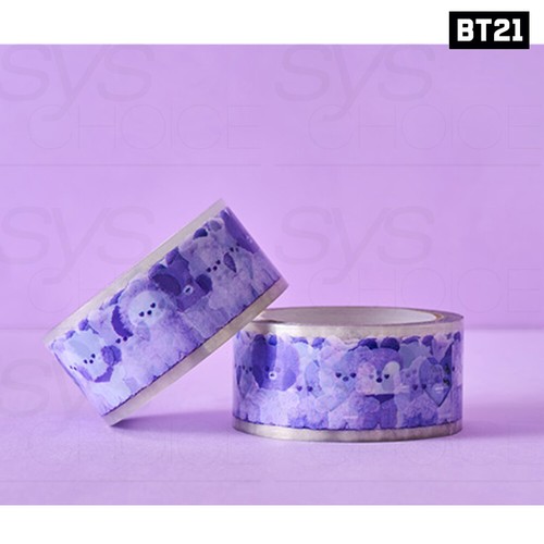 BTS BT21 Official Authentic Goods Box Tape Purple of Wish Edition + Tracking Num - Picture 2 of 4
