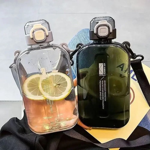 Transparent Water Bottle Portable Travel with Adjustable Strap Bottle Camping - Picture 3 of 33