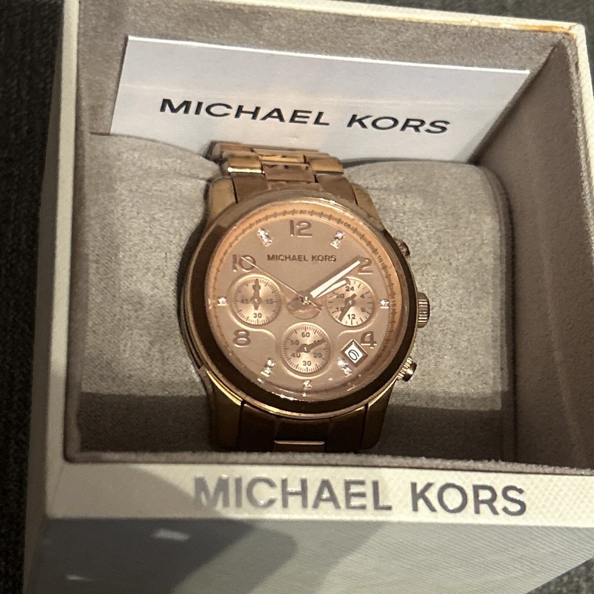 MICHAEL KORS Limited Edition MK5368 Rose Gold CZ Crystals Watch | eBay