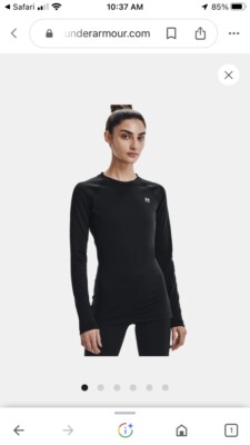 Under Armour Rush Womens BlACK Fitted L/S Shirt Sz MEDIUM NWT in original PKG