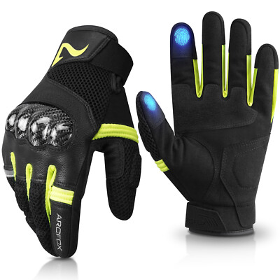ARCFOX Full Finger Handschuhe Leder Touchscreen Motorrad Dirt Bike Roller