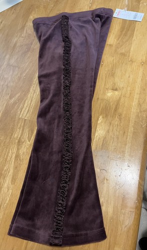 Girls Gymboree NWT Sz 6 Purple-Brown Velour Flare Pants W Side Ruffle NEW - Picture 7 of 13